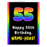 [ Thumbnail: 55th Birthday: Rainbow Spectrum # 55, Custom Name Card ]