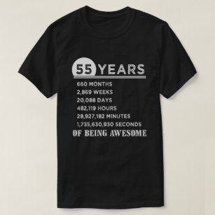 55th Birthday Shirt 55 Years Old Anniversary Gifts