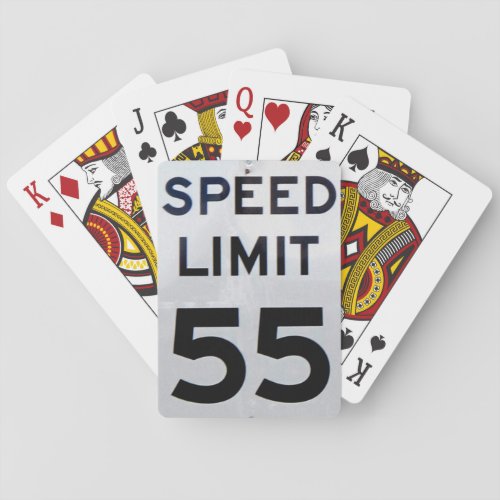 55th Birthday Speed Limit Sign _ Playing Cards