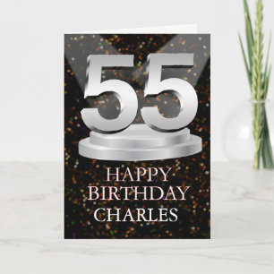 55th Birthday Spotlights Add A Name Card