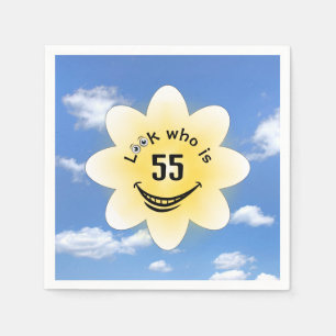 55th Birthday Summer Sunshine and Clouds Napkins
