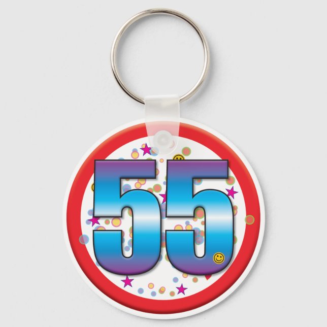 55th Birthday v2 Keychain (Front)