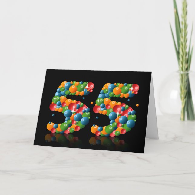 55th birthday with numbers formed from balls card (Front)