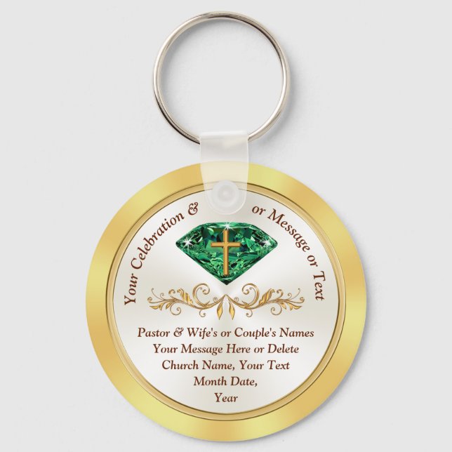 55th Church Anniversary Party Ideas and Cheap Gift Keychain (Front)