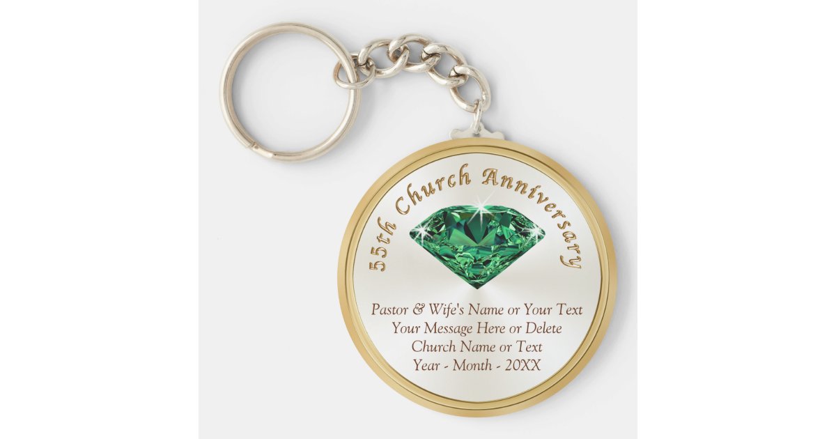 55th Church Anniversary Party Ideas and Cheap Gift Keychain | Zazzle.com