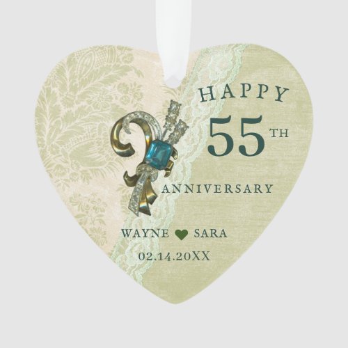 55th Emerald Jewel Wedding Anniversary Ornament