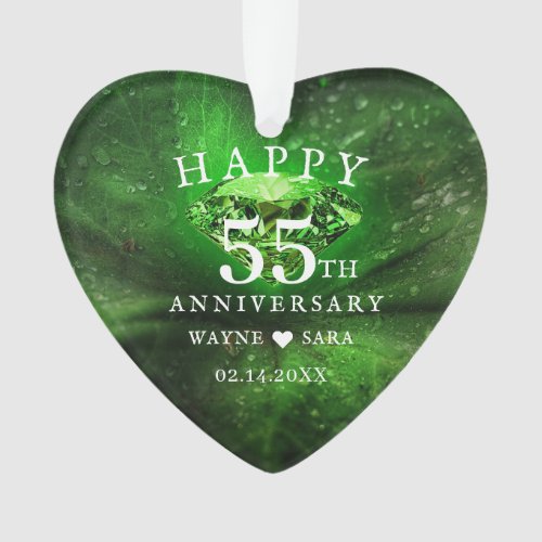 55th Emerald Jewel Wedding Anniversary Ornament