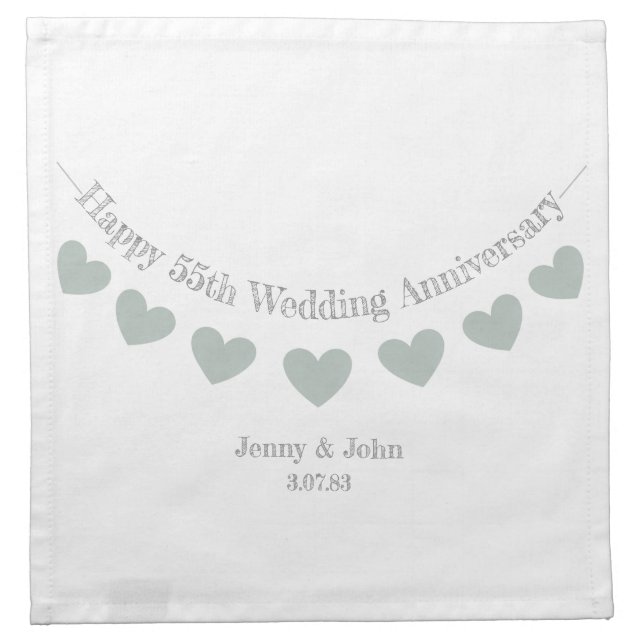 55th Emerald wedding anniversary bunting Cloth Napkin (Front)