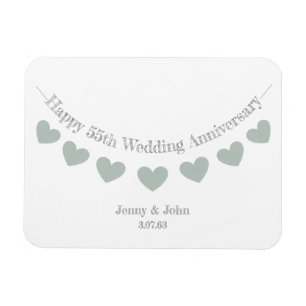 55th Emerald wedding anniversary bunting gift Magnet