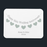 55th Emerald wedding anniversary bunting Magnet<br><div class="desc">55th wedding anniversary magnet with green heart bunting. The perfect gift for couples, parents or grandparents who are celebrating their emerald wedding anniversary after fifty-five years of marriage. Click personalize to customize the name of the husband and wife, mom or dad or granny and granddad. The anniversary date and bunting...</div>