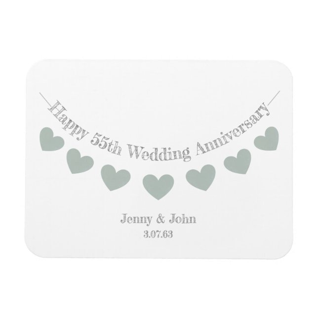 55th Emerald wedding anniversary bunting Magnet (Horizontal)