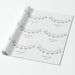 55th Emerald wedding anniversary bunting Wrapping Paper<br><div class="desc">Personalized emerald wedding anniversary wrapping paper. The perfect gift wrap for family and friends of couples who are celebrating fifty-five years of wonderful marriage. The wrapping paper shows a pretty green bunting design and has space for the names of the husband and wife, as well as their wedding date. A...</div>