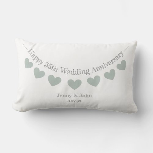 55th Emerald Wedding Anniversary cushion