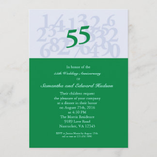 55th Emerald Wedding Anniversary Invitation