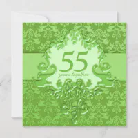 55th Emerald Wedding Anniversary party Invitation