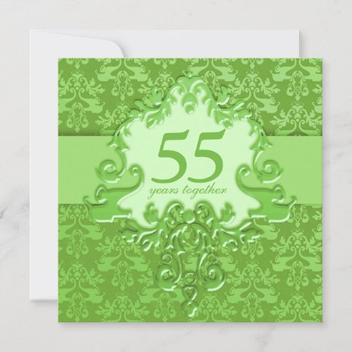 55th Emerald Wedding Anniversary party Invitation