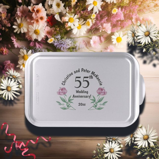 55th Emerald Wedding Anniversary Peonies Cake Pan (Creator Uploaded)