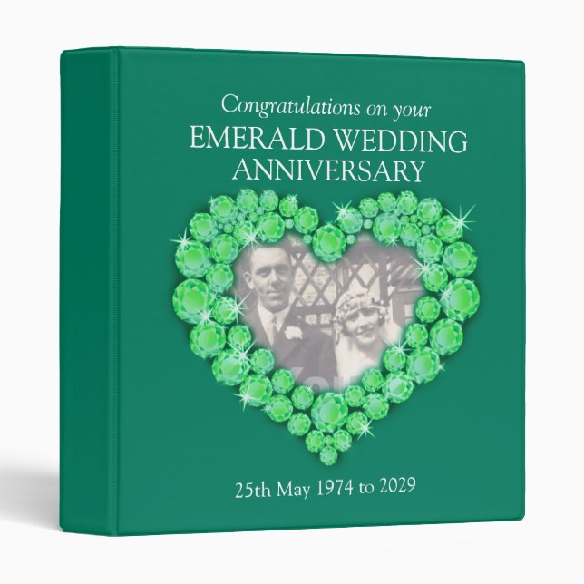 55th emerald wedding anniversary photo folder (Front/Spine)