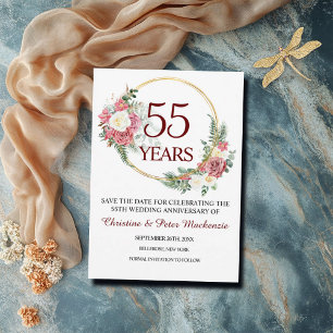 55th Emerald Wedding Anniversary Save The Date