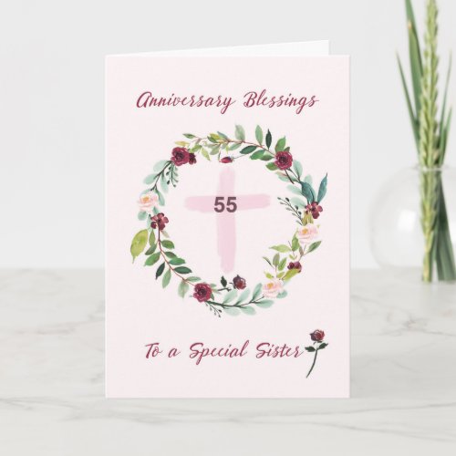 55th Nun Religious Sister Anniversary Blessings Card