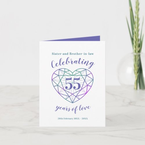 55th wedding anniversary 55 years of love card