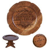 55th Wedding Anniversary Bamboo Cake Stand (Front)