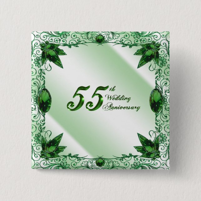 55th Wedding Anniversary Button (Front)