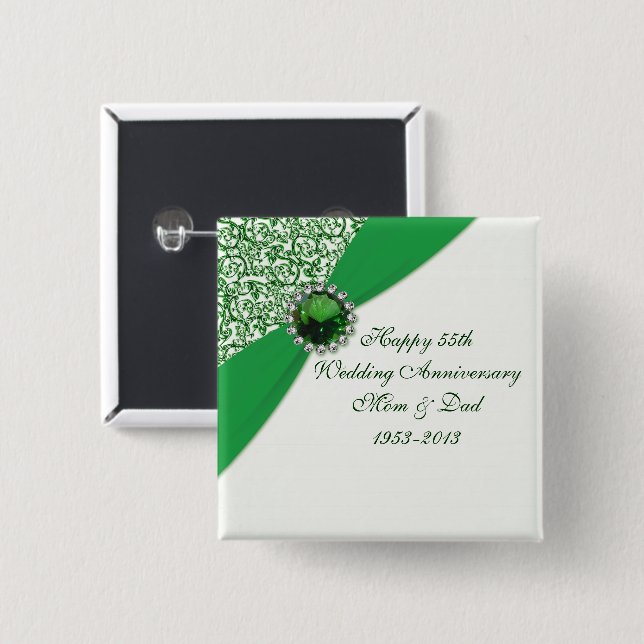 55th Wedding Anniversary Button (Front & Back)