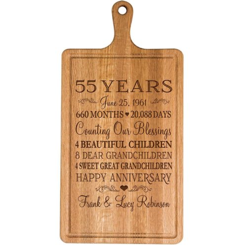 55th Wedding Anniversary Cherry Wood Cutting Board