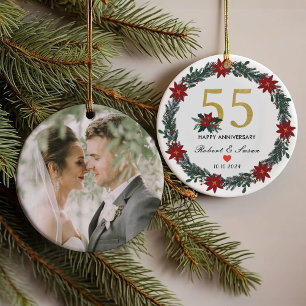 55th Wedding Anniversary Christmas Gifts  Ornament