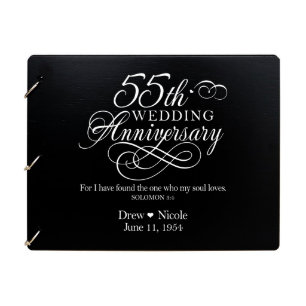 55Th Wedding Anniversary Elegant Guest Book