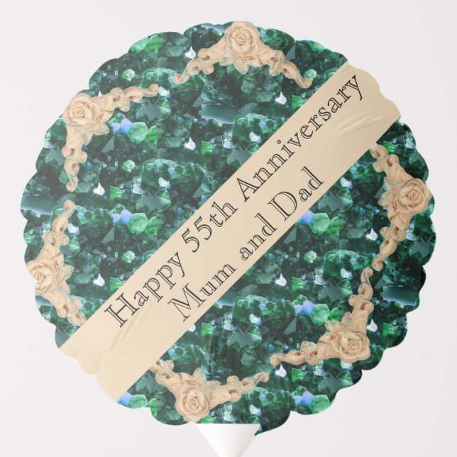 55th Wedding Anniversary Emerald  Balloon (Front)