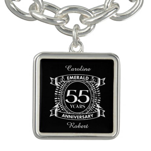 55th wedding anniversary emerald crest bracelet
