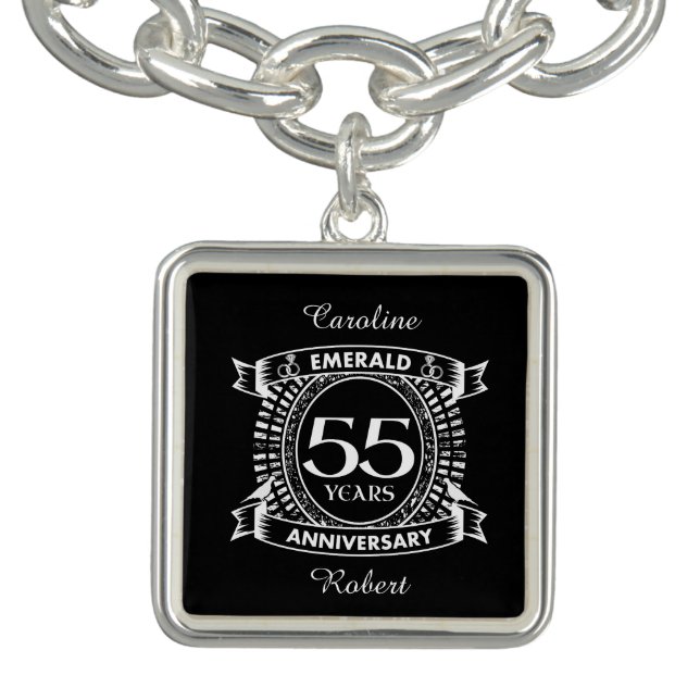 55th wedding anniversary emerald crest bracelet (Design)