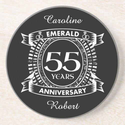 55th wedding anniversary emerald crest coaster