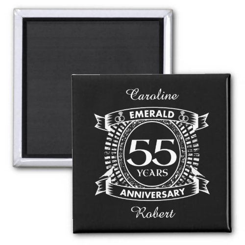 55th wedding anniversary emerald crest magnet