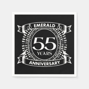 55th wedding anniversary emerald crest napkins