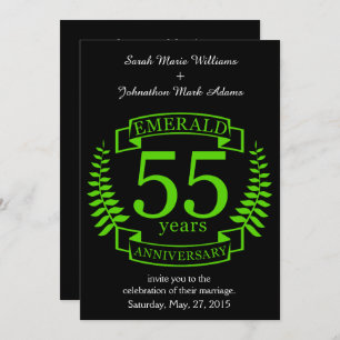 55th Wedding ANNIVERSARY EMERALD Invitation