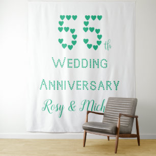 55th Wedding Anniversary Emerald Wedding Add Names Tapestry
