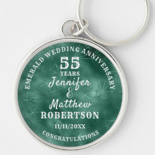 55th WEDDING ANNIVERSARY Emerald Wedding Editable Keychain