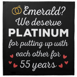 55th Wedding Anniversary I - Emerald Funny Couple Cloth Napkin