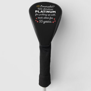 55th Wedding Anniversary I - Emerald Funny Couple Golf Head Cover
