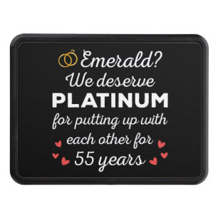 55th Wedding Anniversary I - Emerald Funny Couple Hitch Cover