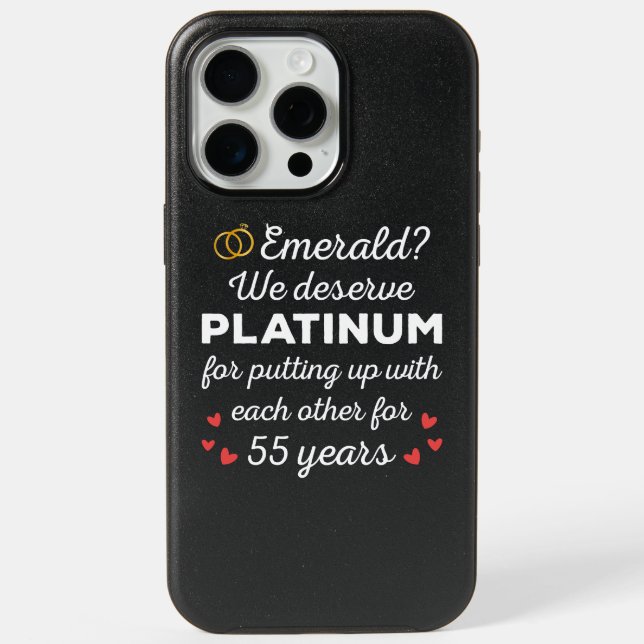55th Wedding Anniversary I - Emerald Funny Couple iPhone 15 Pro Max Case (Back)