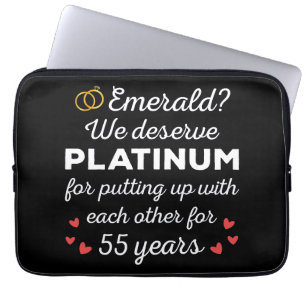 55th Wedding Anniversary I - Emerald Funny Couple Laptop Sleeve