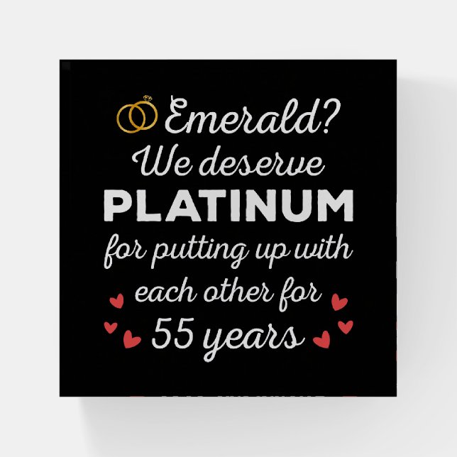 55th Wedding Anniversary I - Emerald Funny Couple Paperweight (Front)