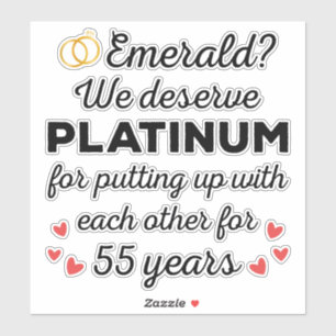 55th Wedding Anniversary I - Emerald Funny Couple Sticker