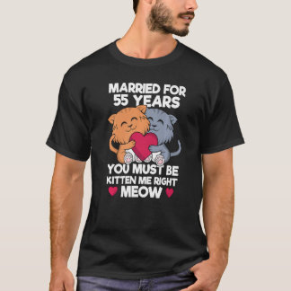 55th Wedding Anniversary Married 55 Years Cat Kitt T-Shirt