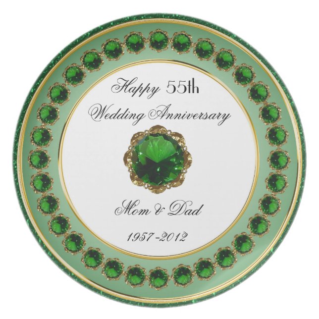 55th Wedding Anniversary Melamine Plate (Front)