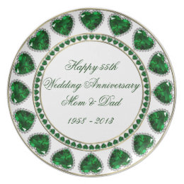 55th Wedding Anniversary Melamine Plate